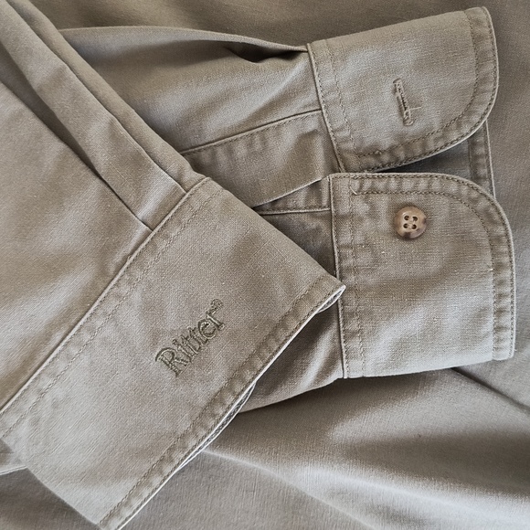 Woolrich 100% Cotton Long Sleeve Sand color Button up size L - Picture 6 of 15